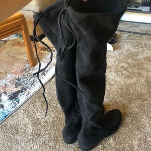 Over the knee black boots